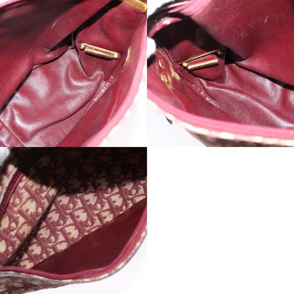DIOR Trotter Canvas Shoulder Bag Red Gold - Picture 12 of 12